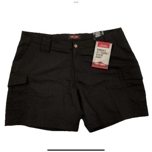 Tru-Spec Women’s 18/6 24-7 Series Ascent Shorts Black Cargo Ripstop Tactical New - Picture 1 of 12